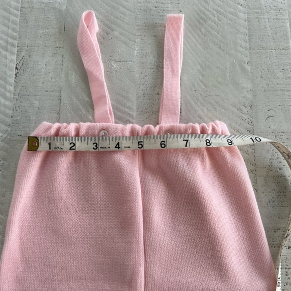 Vintage Little Girls 70’s Ice Skating Bear Pink Sweater Outfit in size 9-12 M - Picture 8 of 12